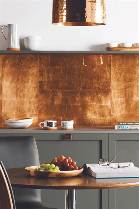 real copper backsplash panels